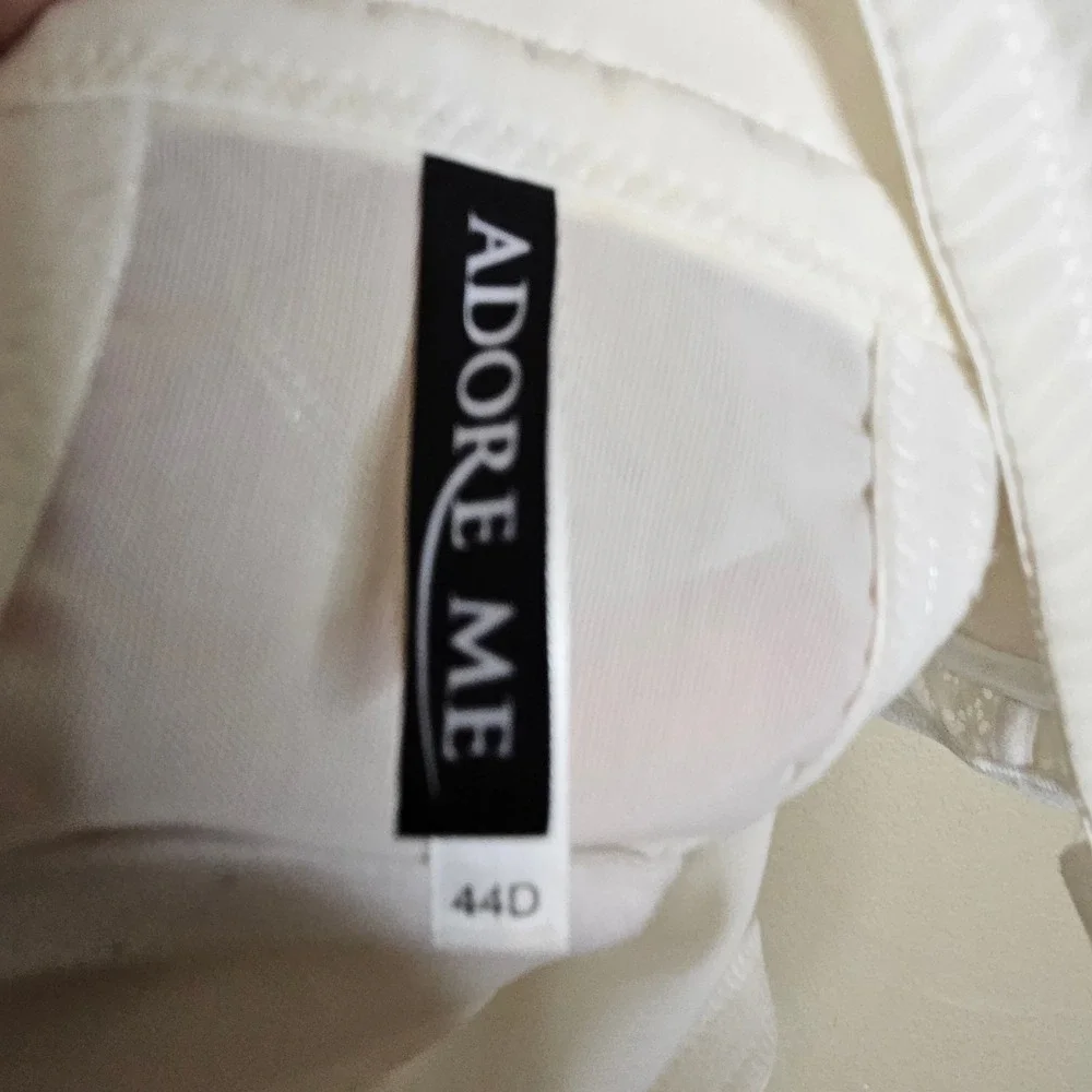 NWT Adore Me Azura Contour Bra White Lace Longline Underwire 44D